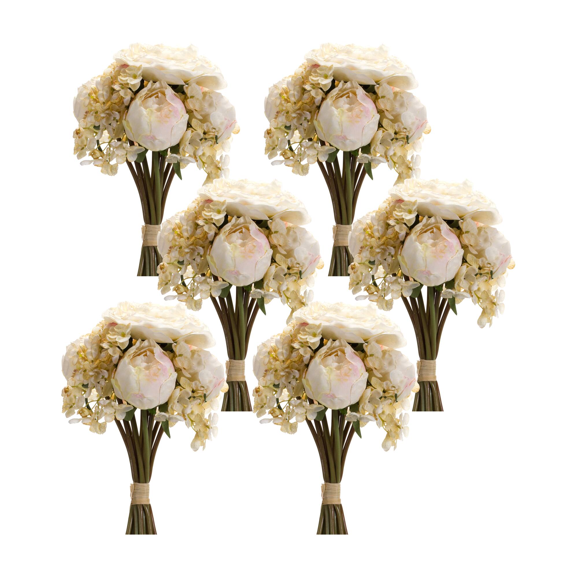Ivory Peony & Hydrangea Bouquet Set